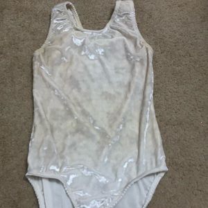 Child large white leotard